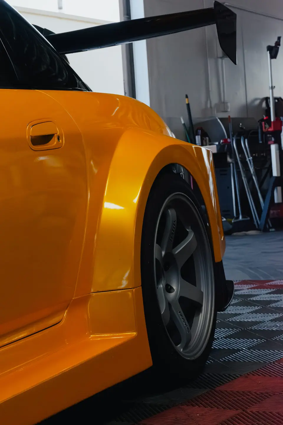 Yellow Honda S2000 paint correction and ceramic coating — studio photo 20