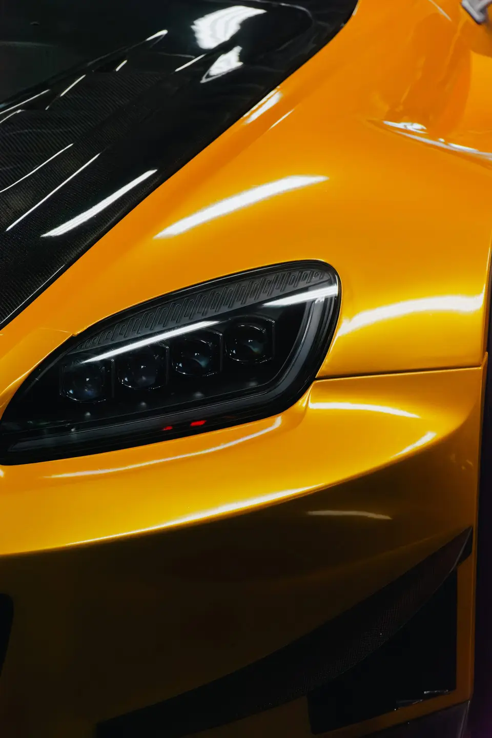 Yellow Honda S2000 paint correction and ceramic coating — studio photo 30