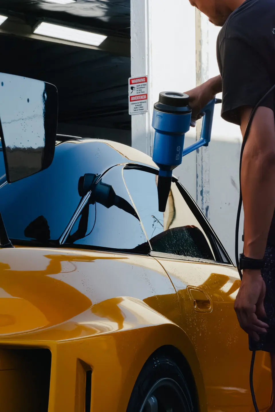Yellow Honda S2000 paint correction and ceramic coating — studio photo 40