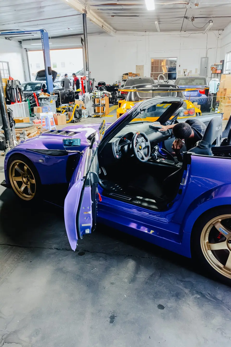 Purple Honda S2000 paint correction and ceramic coating — studio photo 38