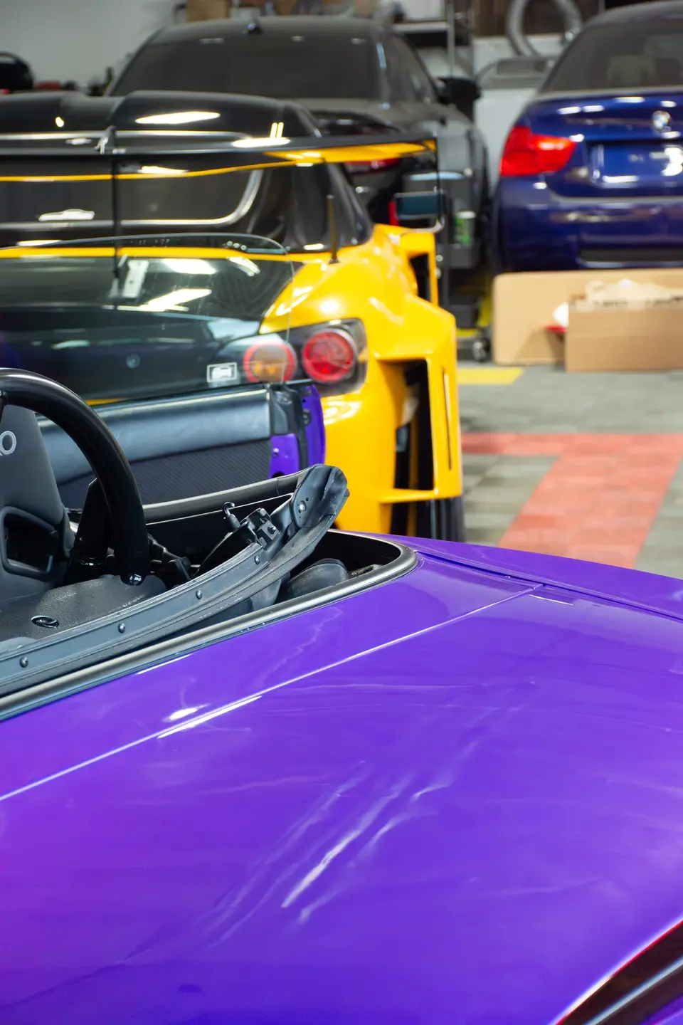 Purple Honda S2000 paint correction and ceramic coating — studio photo 43