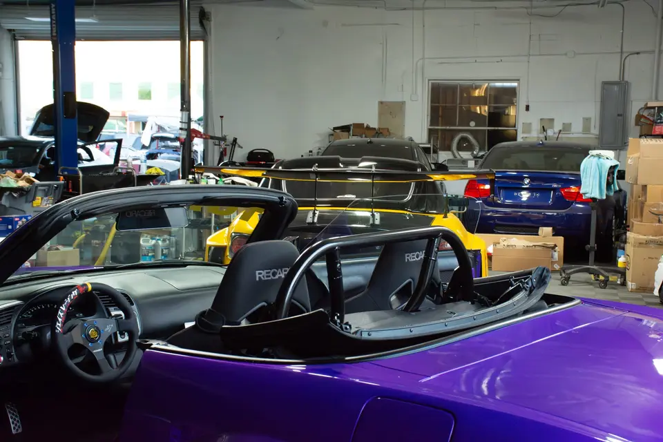 Purple Honda S2000 paint correction and ceramic coating — studio photo 44